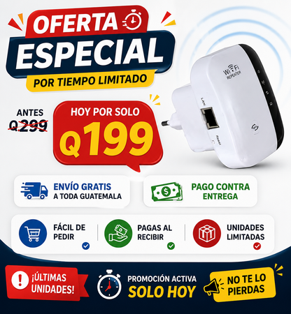 Repetidor WiFi de Enchufe con Puerto LAN